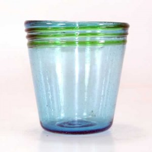 BGX Conic Glass Blue With Spiral Green